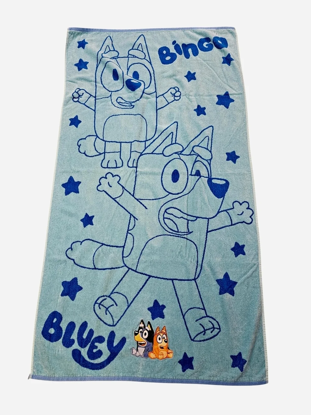 Bluey Bingo Beach Bath Towel Soft 100% Cotton Embroidered Applique 33